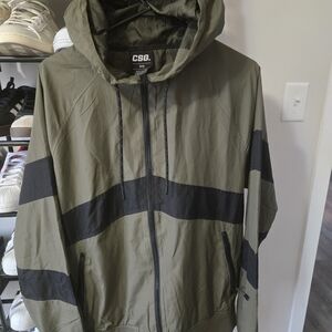 CSG Men's Green and Black Windbreaker